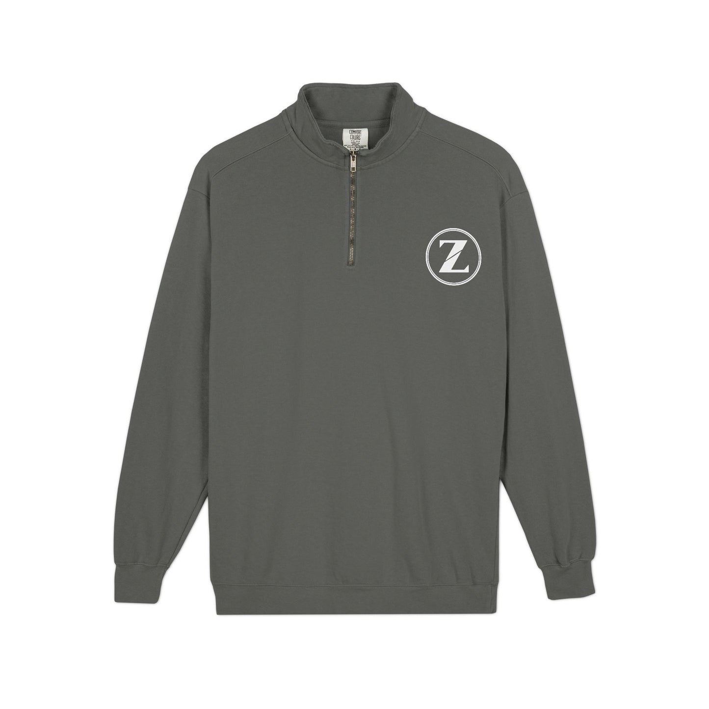 Circle Z Logo Quarter-Zip Sweatshirt | Minimal Monogram Chest Emblem