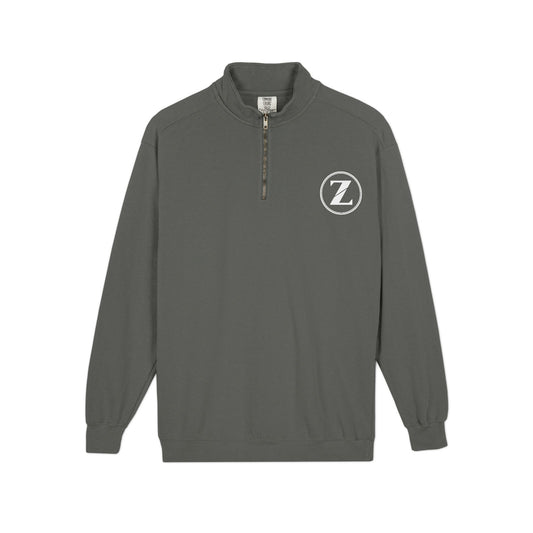 Circle Z Logo Quarter-Zip Sweatshirt | Minimal Monogram Chest Emblem