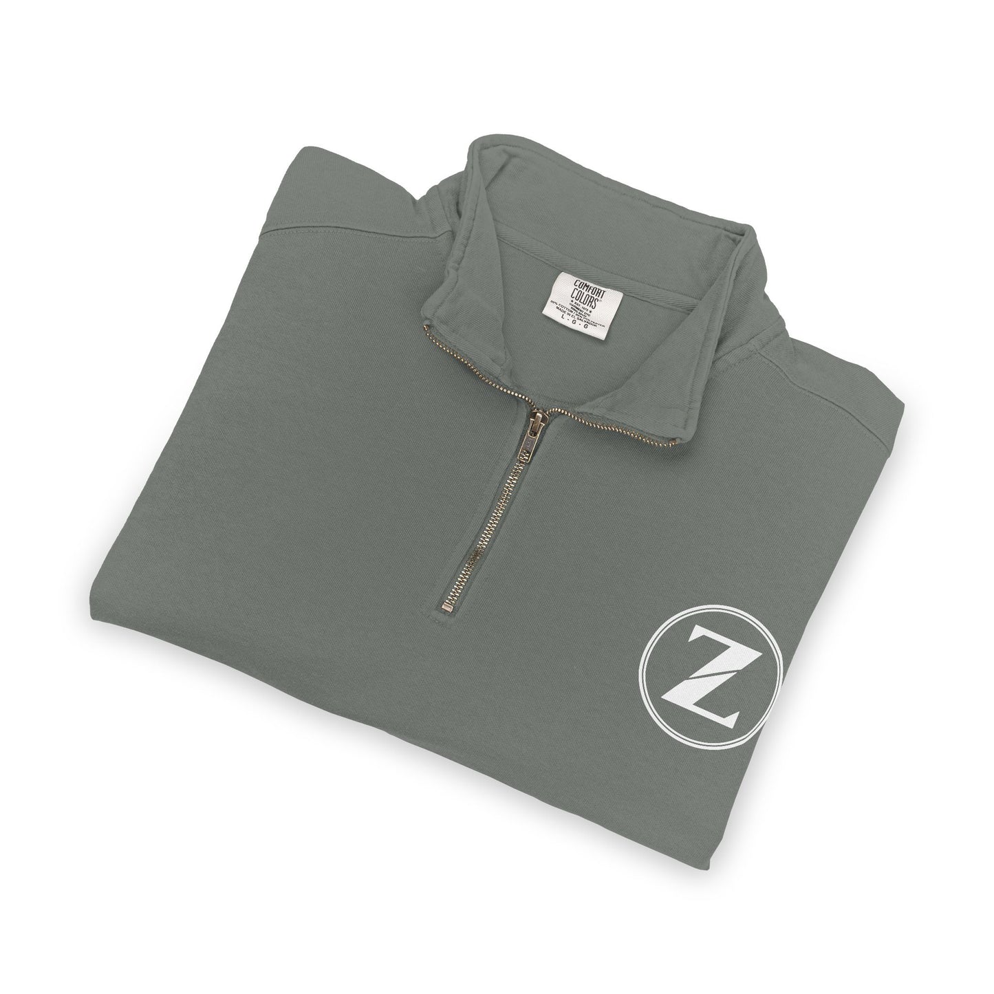 Circle Z Logo Quarter-Zip Sweatshirt | Minimal Monogram Chest Emblem