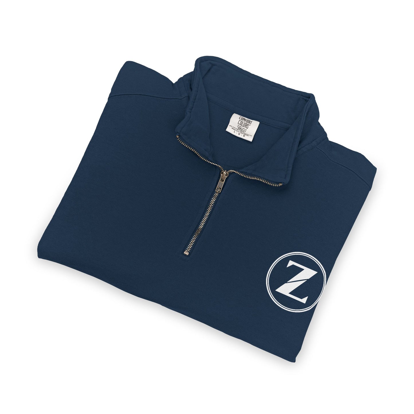 Circle Z Logo Quarter-Zip Sweatshirt | Minimal Monogram Chest Emblem