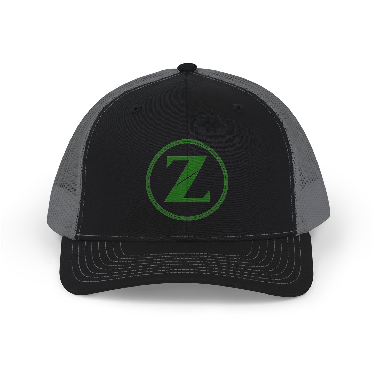 Z Logo Trucker Cap — Green Circle Snapback Mesh Hat