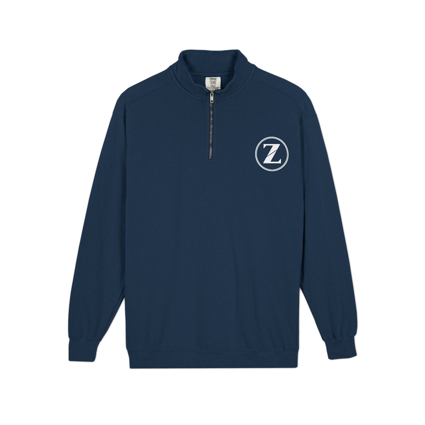 Circle Z Logo Quarter-Zip Sweatshirt | Minimal Monogram Chest Emblem