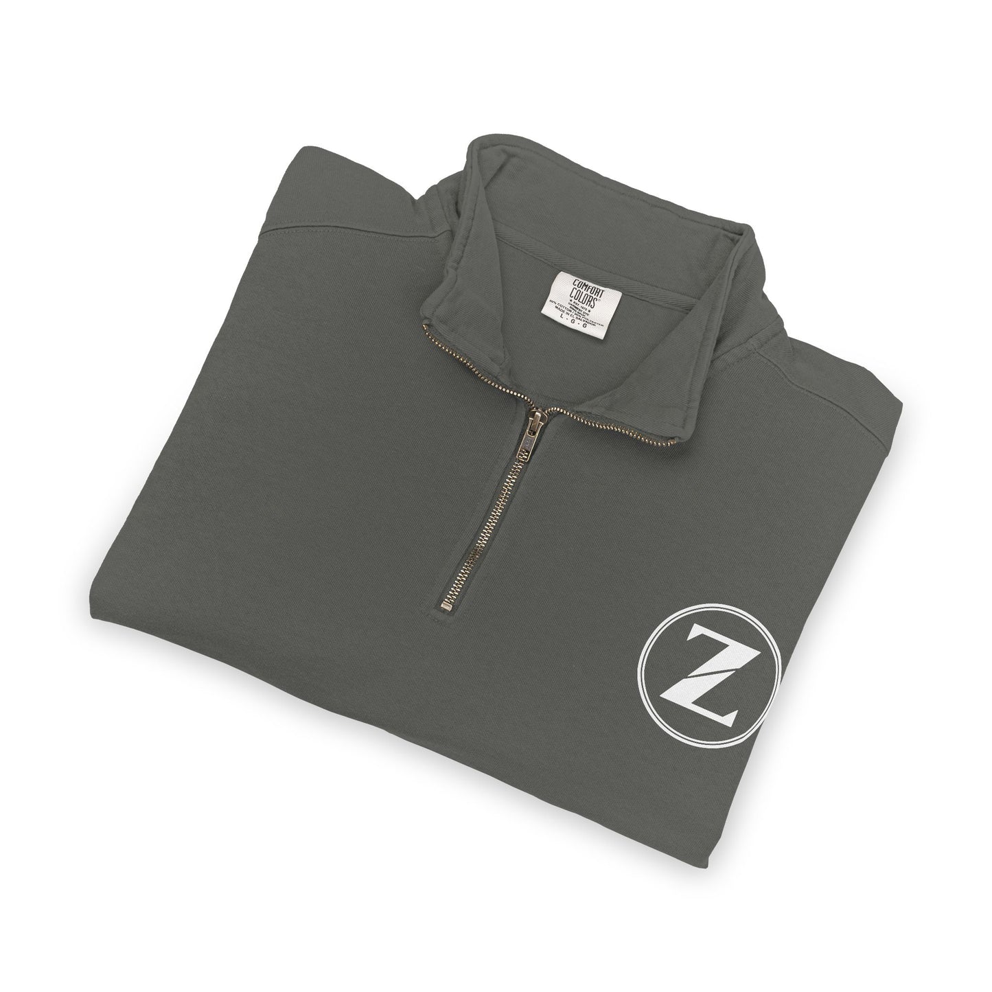 Circle Z Logo Quarter-Zip Sweatshirt | Minimal Monogram Chest Emblem