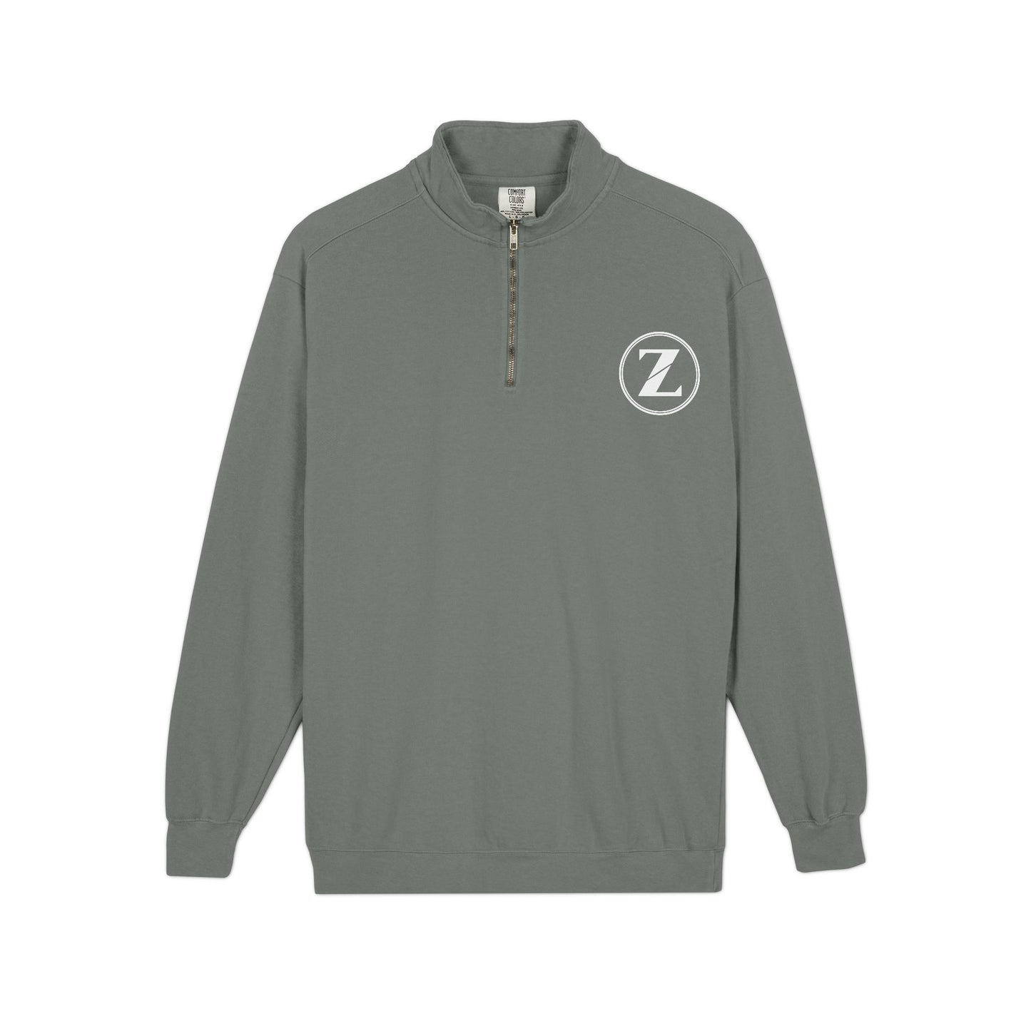 Circle Z Logo Quarter-Zip Sweatshirt | Minimal Monogram Chest Emblem